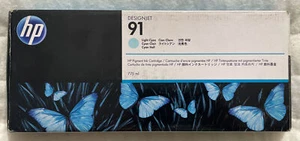 HP 91 Light Cyan Ink Cartridge C9470A DesignJet Z6100 Genuine Sealed Retail Box - Picture 1 of 9