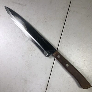 Flint Stainless Vanadium Arrowhead Style Knife USA w/Wood Handle 8" Blade Vtg - Picture 1 of 10