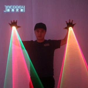 LED Laser Gloves DJ Club Dancing Stage Show Red/Green Bar Palm Lighting Gloves - Picture 1 of 8