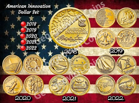 Complete American Innovation Dollar Set (17 coins) 2018, 2019, 2020, 2021, 2022 Cover
