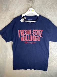 Champion Casual T-Shirts Top Size M Mens Navy Logo Short Sleeve - Picture 1 of 10