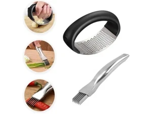 Kitchen Gadgets Small Manual Garlic Press Stainless - Picture 1 of 7