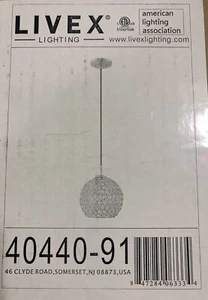 Livex Lighting 40440-91 Cassandra - 1 Light Mini Pendant  Brushed Nickel Finish - Picture 1 of 1