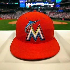Florida Marlins Mütze 6 7/8 MLB Baseball Cap Team Logo Sportbekleidung orange - Bild 1 von 17