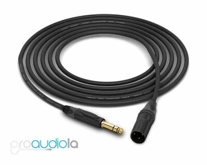 Mogami Quad 2534 Cable | Neutrik Gold TRS to XLR-M | Black 6 Feet - Picture 1 of 1