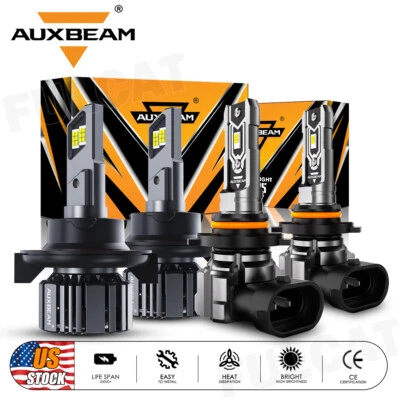 For Mercury Mariner 2005-2011 AUXBEAM Canbus LED Headlight Hi/Lo+Fog Light White - Image 1 of 4