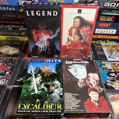 Legend / Willow / Excalibur/ Ladyhawke 4 VHS Lot Tested 1980’s Fantasy Adventure - Image 1 of 4