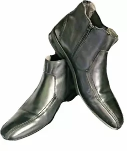 Black Leather Size 8 Dress Shoes Boots Julius Marlow Devise Corporate Side Zip - Picture 1 of 9