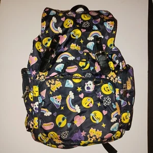 Emoji Backpack School 3 Pockets Shoulder Strap 18"-Snaps & Sinch-Child Teen - Picture 1 of 13
