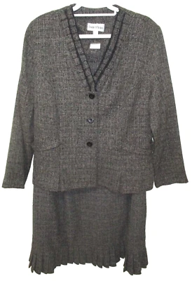 Traje de vestido/chaqueta Danny & Nicole negro/gris a cuadros 2 piezas talla 18 para mujer NUEVO Foto 1 de 4