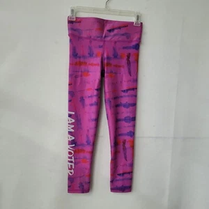 Terez Pants Womens XS I Am A Voter. Pink/Purple Camo Leggings Activewear - Picture 1 of 12