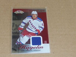 2013/14 Fleer Showcase RED GLOW CARL HAGELIN JERSEY RANGERS E459