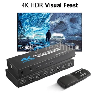 NEW 7 in 1 out HDMI2.0 Switcher with IR Remote 4K@60Hz HDMI 2.0 7x1 Support HDR - Bild 1 von 25