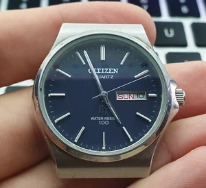 Vintage Citizen Quartz CQ 100M WR 35mm GN-4W-5 35-7154 Watch Uhr Montre Faulty - Picture 1 of 6