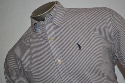 36127 J.Crew Dress Shirt Blue Striped Cotton Size Large Mens - Image 1 of 4