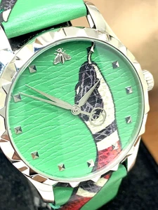 Reloj Mujer GUCCI YA1264081 G-Timeless Cuarzo Suizo Serpiente Correa Cuero Verde - Imagen 1 de 13