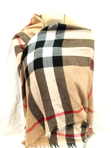 AUTHENTIC BURBERRY SCARF SHAWL WRAP 65% Wool 35% CASHMERE - Picture 1 of 11