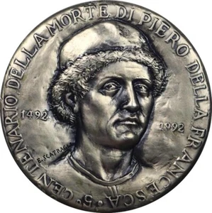 Médaille PIERO DELLA FRANCESCA, 5ème CT de sa mort 1492-1992. Opus Scatragli - Imagen 1 de 2