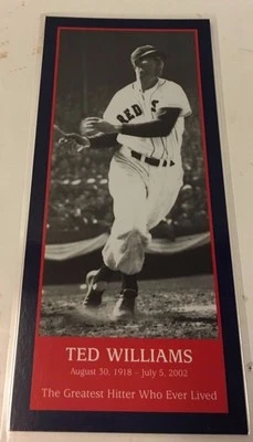 2002 Boston Red Sox Ted Williams Tribute Fenway Park Commemorative Ticket - Image 1 of 2