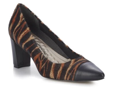 DREW Women's WC STEVIE  Block Heeled Pump, Multistripe Calf Hair, Size US 8 WW - Image 1 of 4