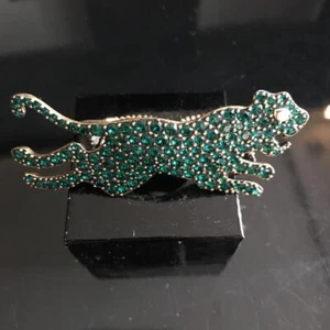 GUCCI Tiger Ring Adjustable Size M Pearl Eyes Green Swarovski Crystals Jewelry - Picture 1 of 9