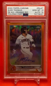2022 Alek Thomas Topps Chrome Orange Refractor Auto /25 PSA 10/10 - Picture 1 of 2