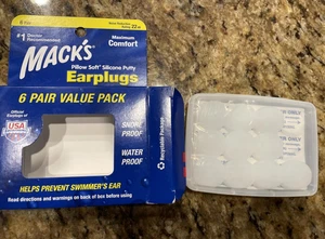 Tapones para los oídos de silicona suave almohada Mack's paquete económico de 6 pares silicona moldeable original - Imagen 1 de 6