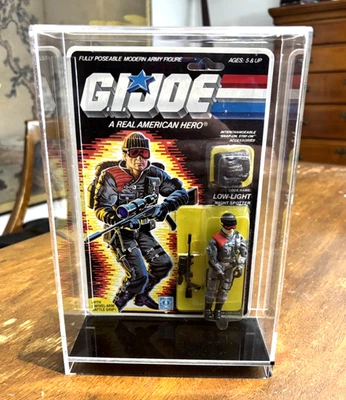 GI Joe Low Light 1986 v1 *MOC, LACRADO, com CAIXA DE ACRÍLICO DURA* Vintage ARAH BOM! - Imagem 1 de 4