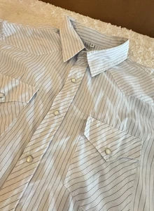Corral West Ranch Wear Pearl Snap Herren 17-35 XL blau weiß Vintage Western Hemd - Bild 1 von 12