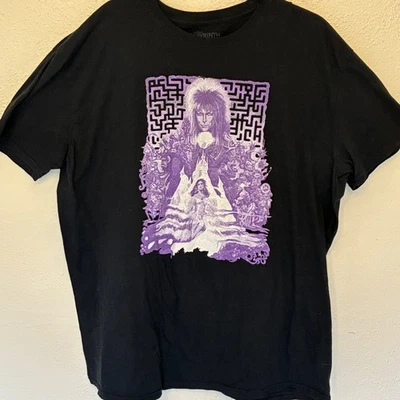 Black Labyrinth Graphic Tee David Bowie Fantasy 80s Retro Movie Shirt Size 2X - Image 1 of 4