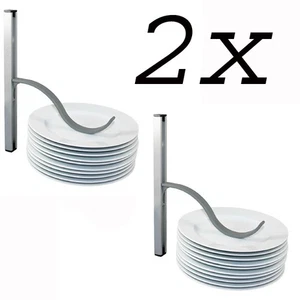 2X Support De Plat Pour Vaisselle Caravane Camping Bateau Alu - Foto 1 di 3