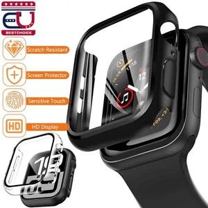 Cubierta protectora completa para parachoques de PC duro de vidrio templado serie 10 para Apple Watch - Imagen 1 de 12