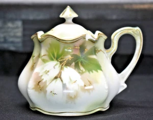 Antique RS Prussia - Porcelain 3" Mustard Pot w/ Lid (716) - Picture 1 of 14