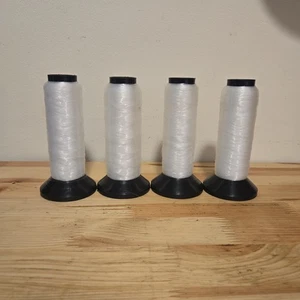 Vintage Invisible Transparent Nylon Thread Spools Beachwood Lot of 4 - Picture 1 of 3