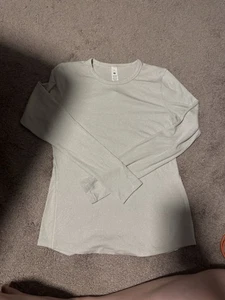 Lululemon Hold Tight Long Sleeve Shirt Sparkle Black/ Silver Size 8 - Picture 1 of 3