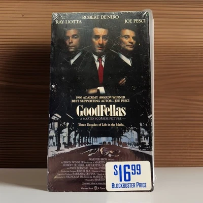 Goodfellas (VHS, 1991) FACTORY SEALED W/BLOCKBUSTER Sticker - Scorcese, DeNiro Foto 1 de 4