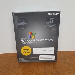 NEW SEALED Microsoft Windows Server 2003 Enterprise Edition 25 PC License NEW - Picture 1 of 6