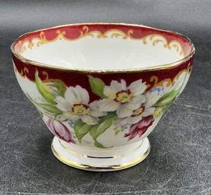 Vintage Glocke Fine Bone China England Narzisse offen Zucker rot Blumen Goldrand - Bild 1 von 9