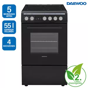 Daewoo Standherd 55 L 5 Beheizungsarten Kochfeld F5EV15BL1DE RO_F5EV15BL1DE_R - Bild 1 von 12