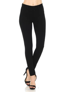 Pantaloni donna Auliné Collection tinta unita slim fit colore skinny elasticizzati ponte - Foto 1 di 44