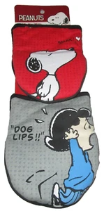 Peanuts 2 Pk. Mini Mitts ~ 5.5" x 7" ~ SNOOPY- SMAK! / LUCY- "DOG LIPS" - Picture 1 of 1