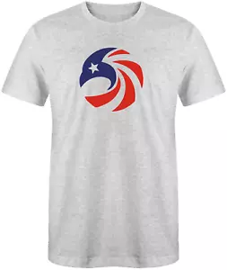 American Flag Eagle Fourth Of July 4th Light Grey 50/50 T-Shirt - Sizes S-XL - Picture 1 of 1