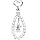 Angel Keychain Bag Pendant with Imitation Pearls Key Lucky Party Favor Gift