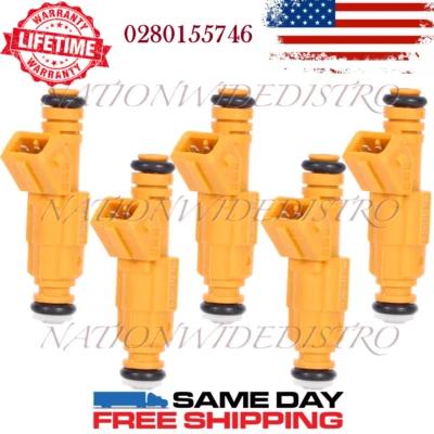 5x Inyectores de combustible Bosch OEM para Volvo V70 S70 1998 2,4 L I5 0280155746 Foto 1 de 4