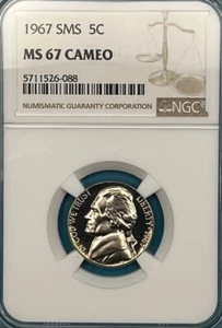 1967 SMS Jefferson Nickel 5C NGC MS 67 Cameo - Bild 1 von 4