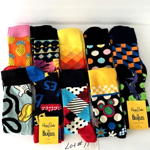 NEW Original Happy Socks 10 Pair Multi-Color Men Shoe Sz 8-12/Men Sock Sz 10-13 - Picture 1 of 6