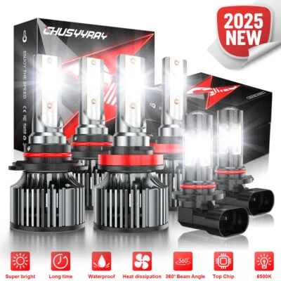 For Acura MDX 2004 2005 2006 6PCS LED Headlight High Low + Fog Light Bulbs 6500K Foto 1 de 4