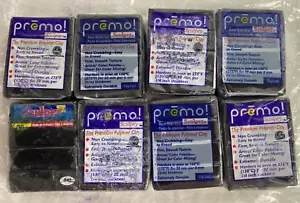 Premo! By Sculpey Black Oven Bake Clay Lot Of 8 New Unused - Picture 1 of 3