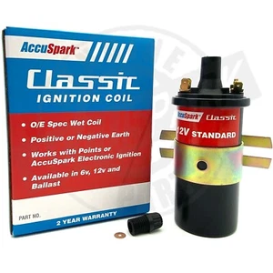 Accuspark 12v Screw Top Ignition Coil Fits Points/ Electronic Ignition 7 &8mm HT - Picture 1 of 5