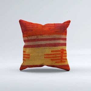 Turkish Kilim, Carpet Cushion Cover 60x60 cm Square Wool Large Pillowcase 66517 - Picture 1 of 4